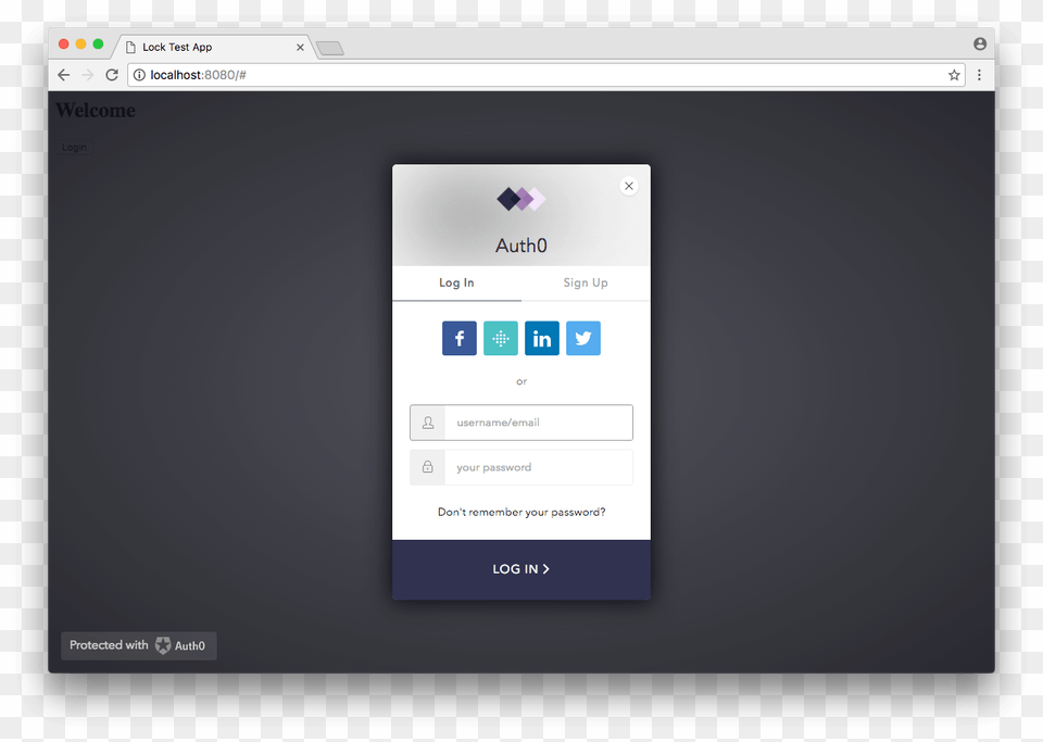 Lock Theme Primary Color Auth0 Lock Material, File, Webpage, Screen, Monitor Png Image