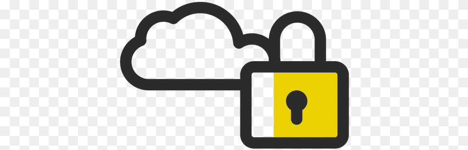 Locked Cloud Colored Stroke Icon Nube Con Candado, Bulldozer, Machine, Lock Free Png Download