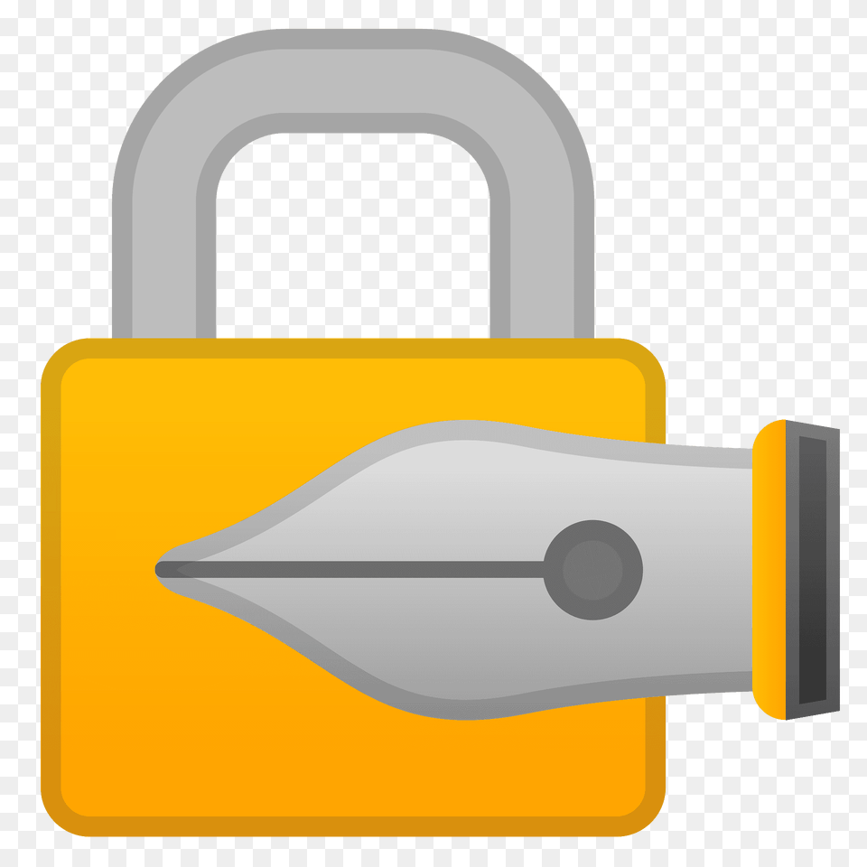 Locked With Pen Emoji Clipart, Bulldozer, Lock, Machine Free Png