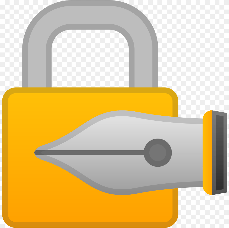 Locked With Pen Icon Pen With Lock Emoji, Bulldozer, Machine Png Image