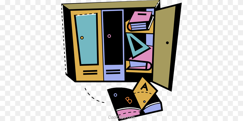 Lockers Royalty Free Vector Clip Art Illustration, Closet, Cupboard, Furniture Png Image