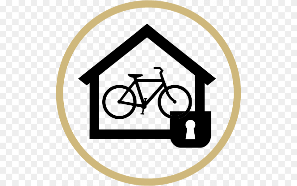 Locking Bike Shelter Logo Correct Number Of Bikes, Bicycle, Transportation, Vehicle, Machine Png