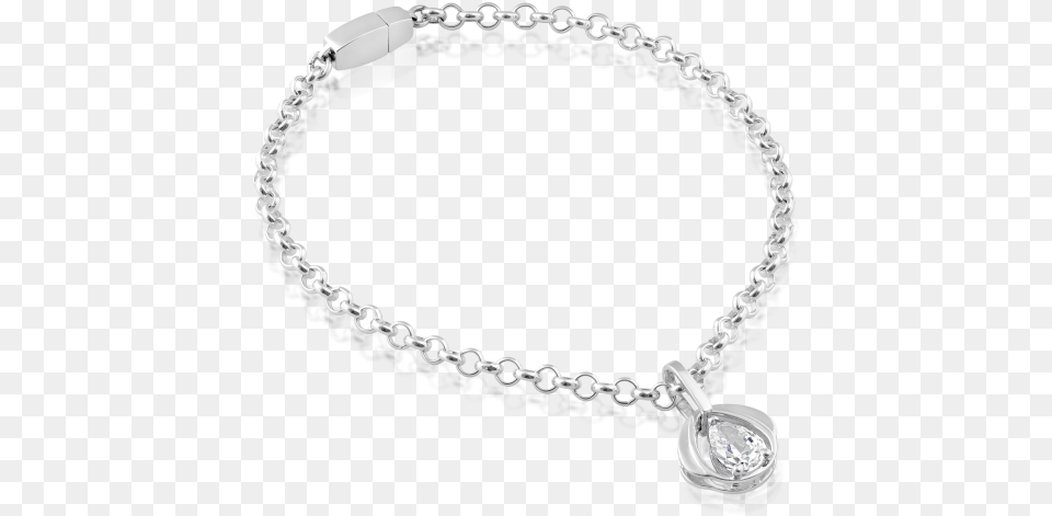 Locking Sterling Silver Chain Bracelet With Sparkling Chain, Accessories, Jewelry, Necklace Png