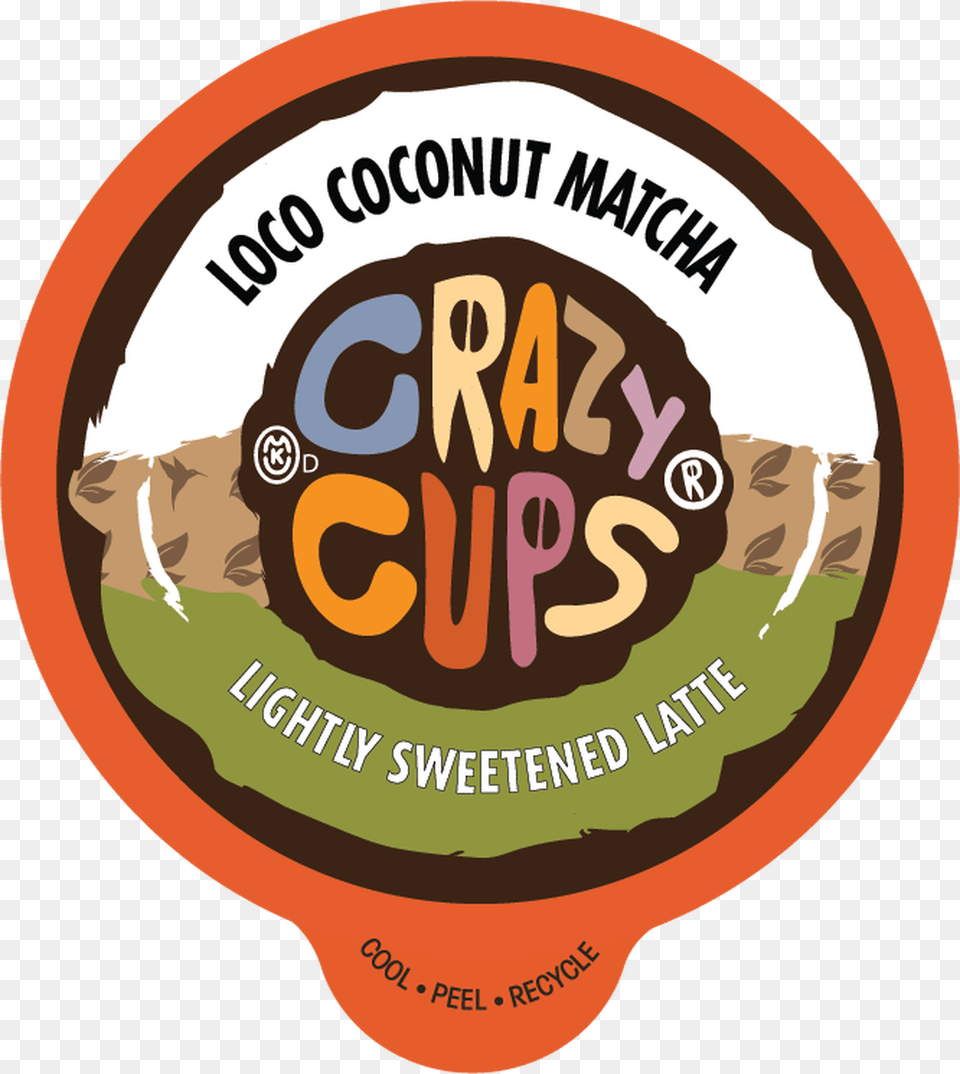 Loco Coconut Matcha Sweet Tea Latte By Crazy Cups Illustration, Logo, Badge, Symbol, Sticker Png Image