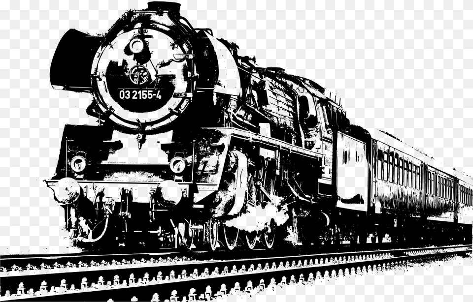 Locomotive Clipart Diesel Train Train Clipart Black And White Steam, Gray Free Png Download