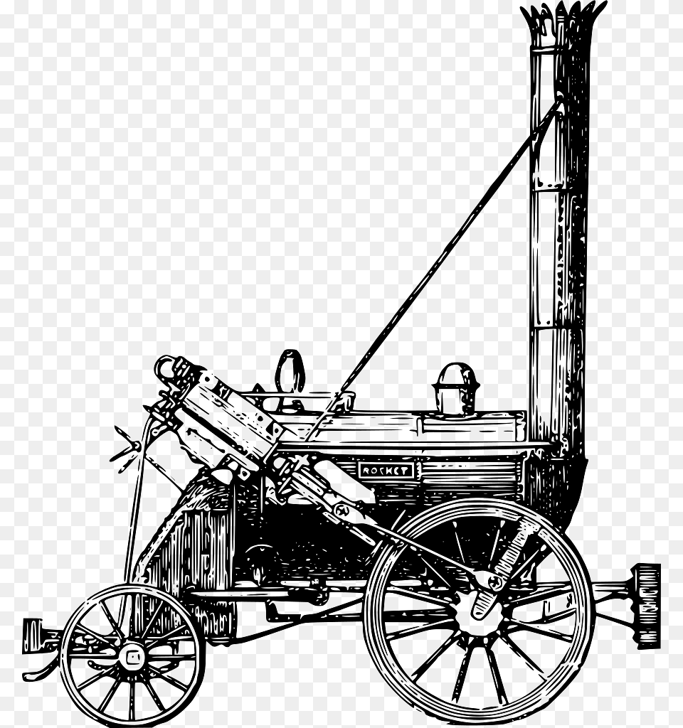 Locomotive Engine With Large Chimney, Spoke, Machine, Wheel, Vehicle Free Png