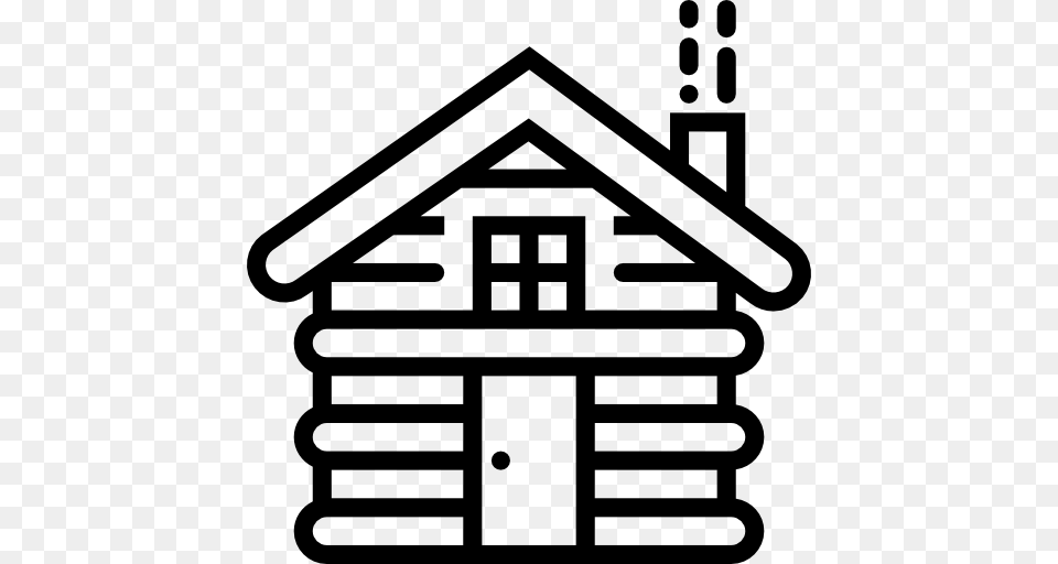 Log Cabin Clip Art Black White, Architecture, Building, House, Housing Png