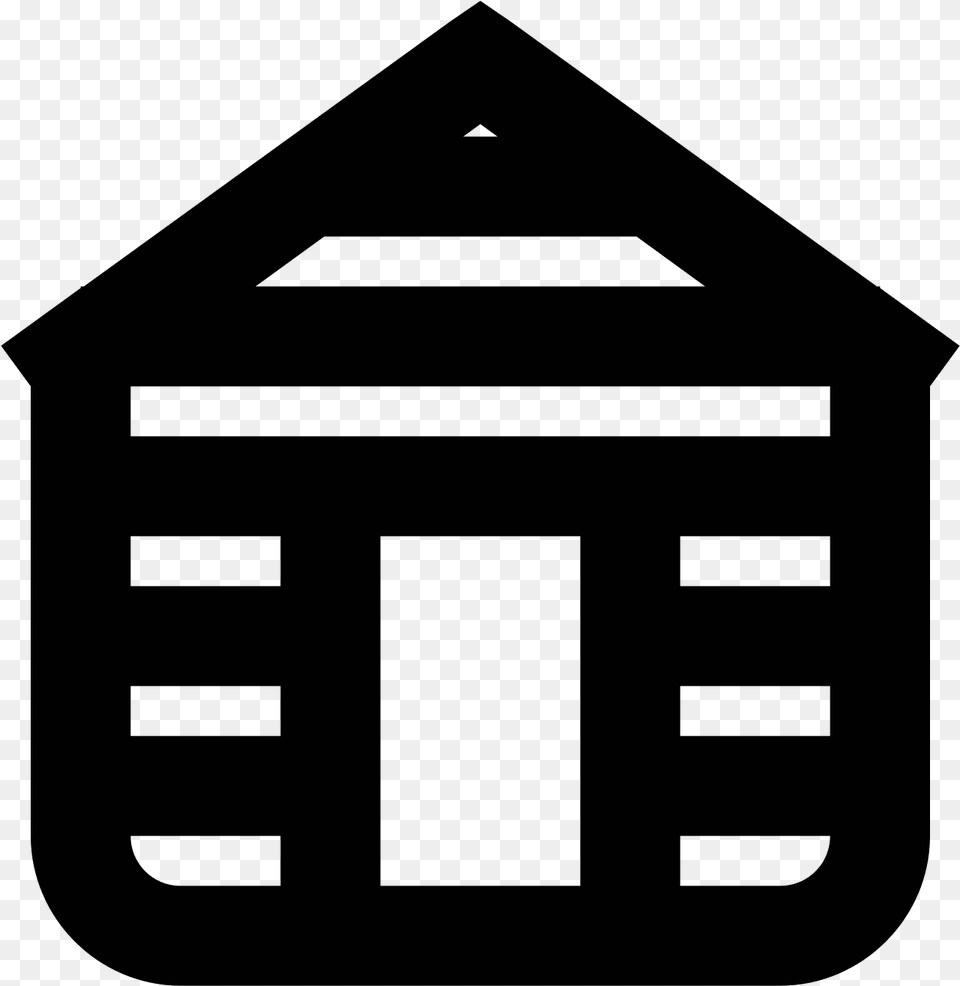 Log Cabin Icon Cabin Symbol Black And White, Gray Free Png Download