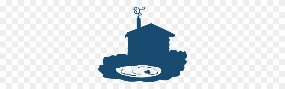 Log Cabin Silhouette Vector Image, Water, Architecture, Fountain, Outdoors Png
