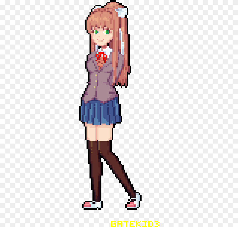 Log In To Report Abuse Monika Minecraft Pixel Art, Book, Comics, Publication, Child Free Png Download