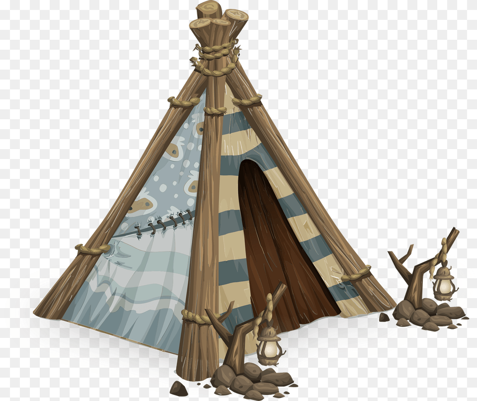 Log Leather Wigwam Clipart, Tent, Outdoors, Camping Free Png