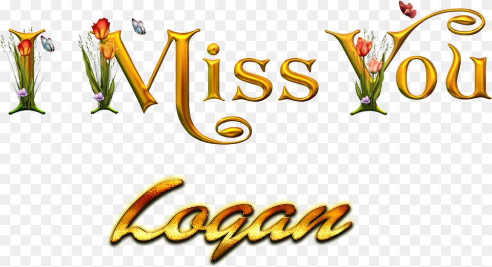 Logan Miss You Name Calligraphy, Plant, Text Free Transparent Png