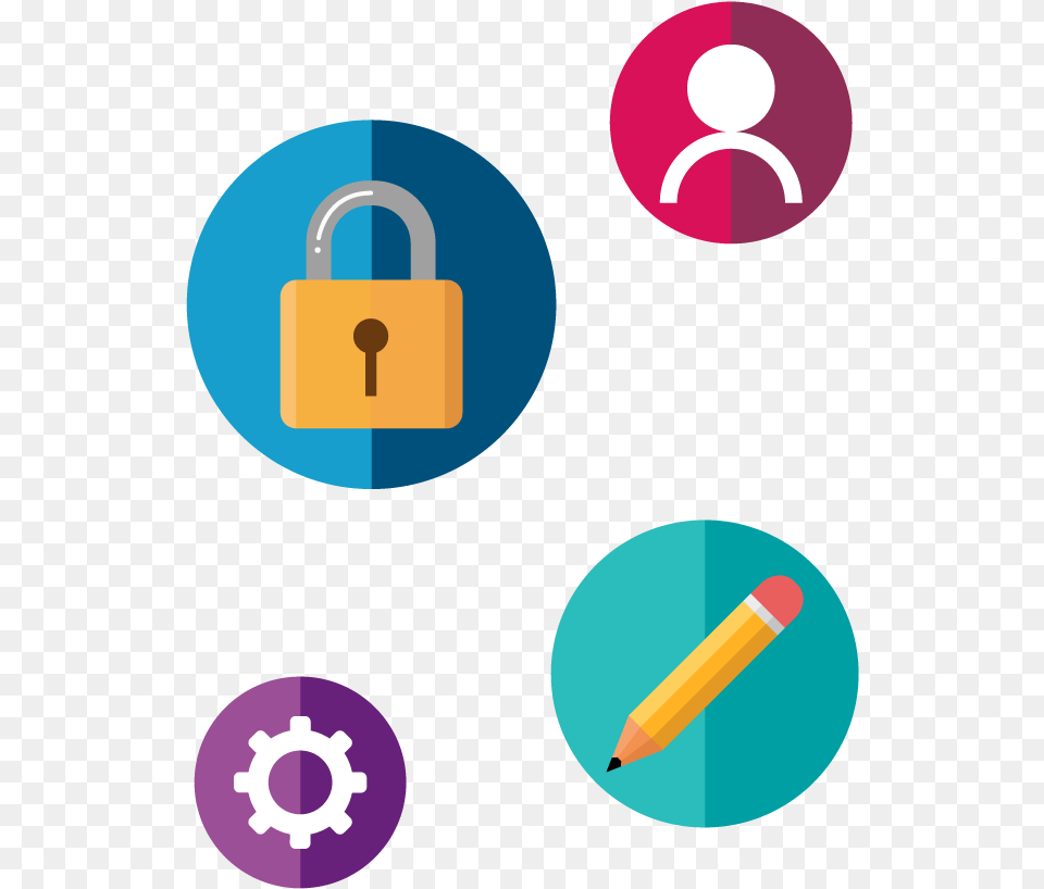 Login And Website Management Icons Circle Free Png