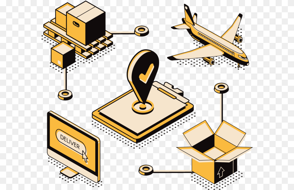 Logistics 01 Supply Chain Illustration, Aircraft, Airplane, Transportation, Vehicle Png