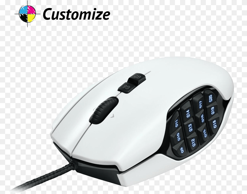 Logitech G600 Mmo Gaming Mouse Custom Skin Logitech G600 White, Computer Hardware, Electronics, Hardware Png