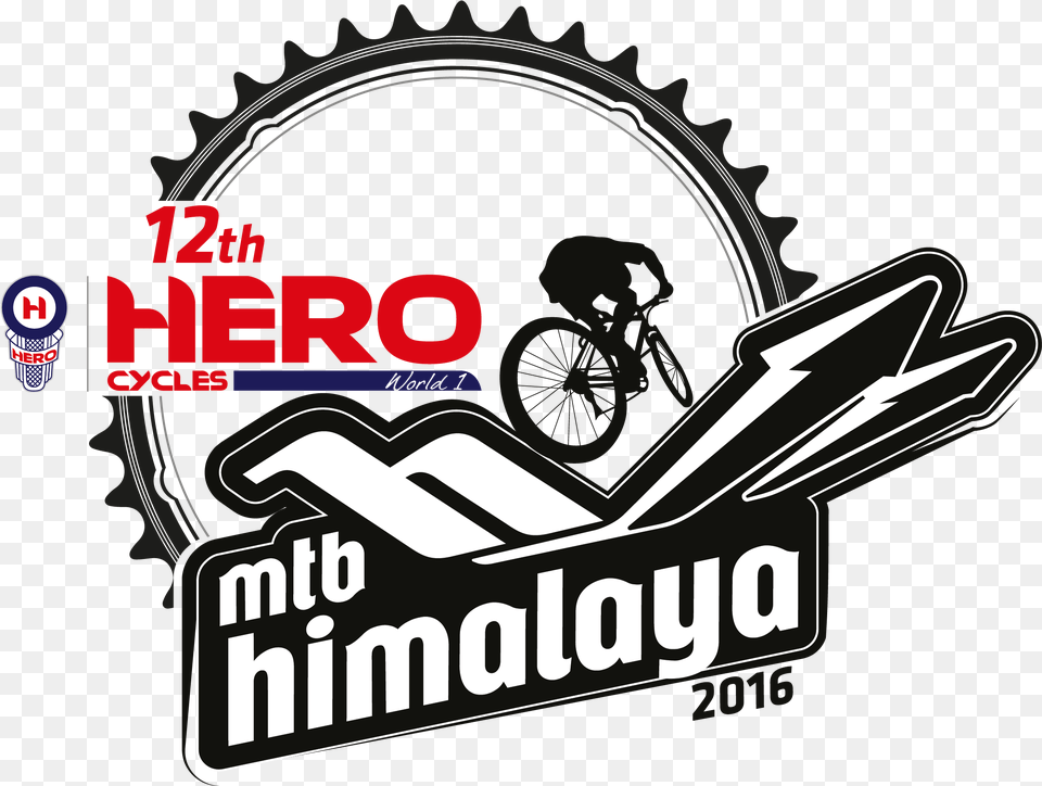 Logo 12 Heromtbhimalaya Hero Mtb Himalaya Logo Clipart Hero Cycles, Scoreboard, Machine, Wheel, Emblem Png