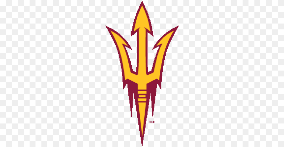 Logo Arizona State University Sun Devils Yellow Trident, Weapon Free Png