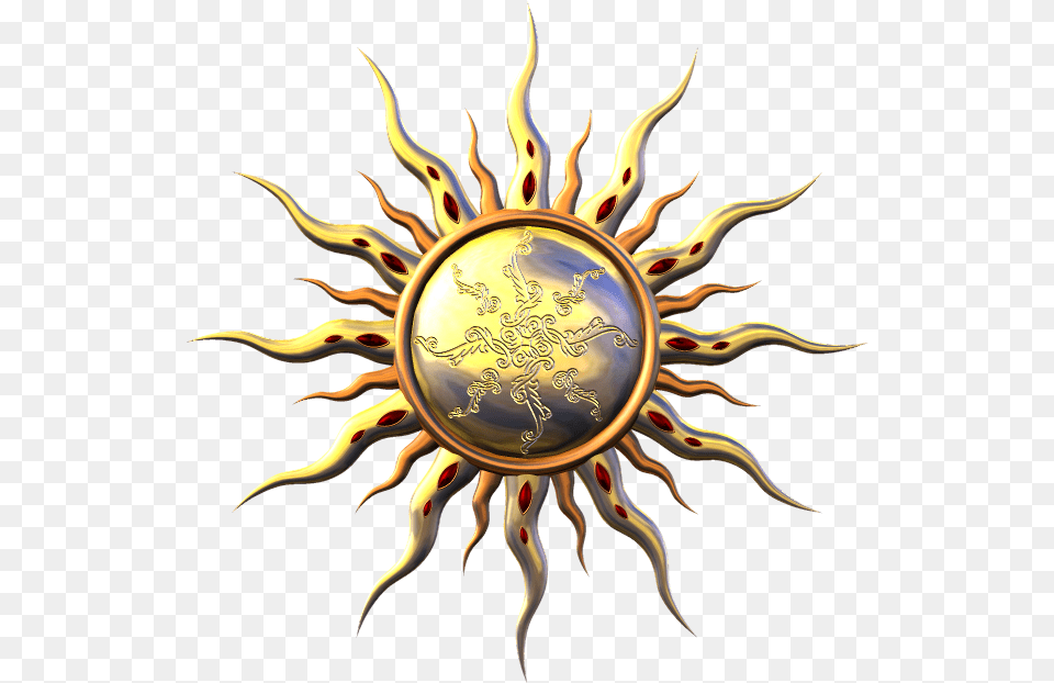 Logo Art Of Sun Sunpng Images Gold Sun, Emblem, Symbol, Accessories, Pattern Png
