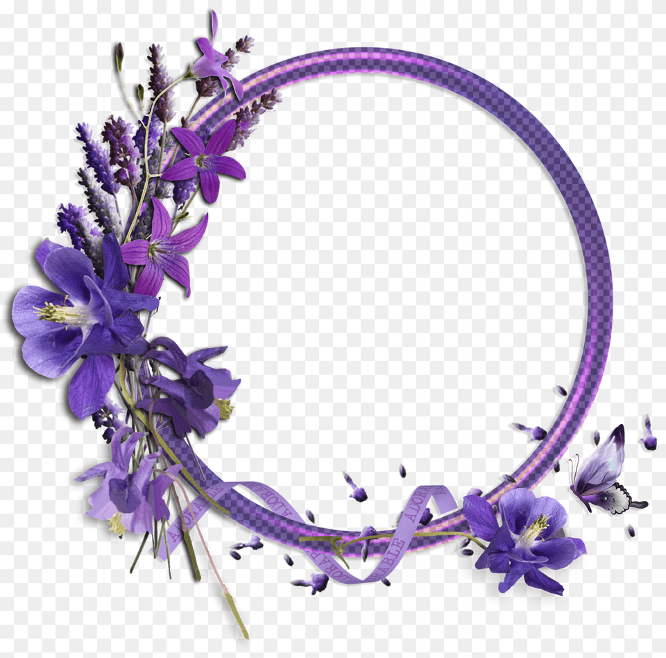 Logo Background Pictures Cute Frames Purple Round Flower Frame, Accessories, Plant, Flower Arrangement, Jewelry Free Transparent Png