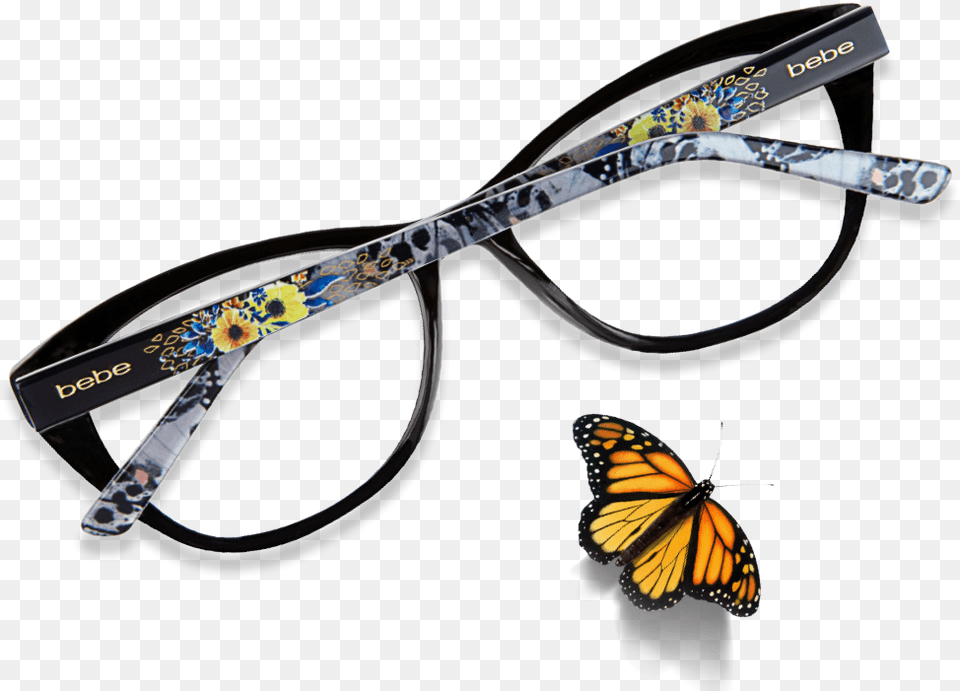 Logo Bebe Monarch Butterfly, Accessories, Glasses, Animal, Bow Png Image