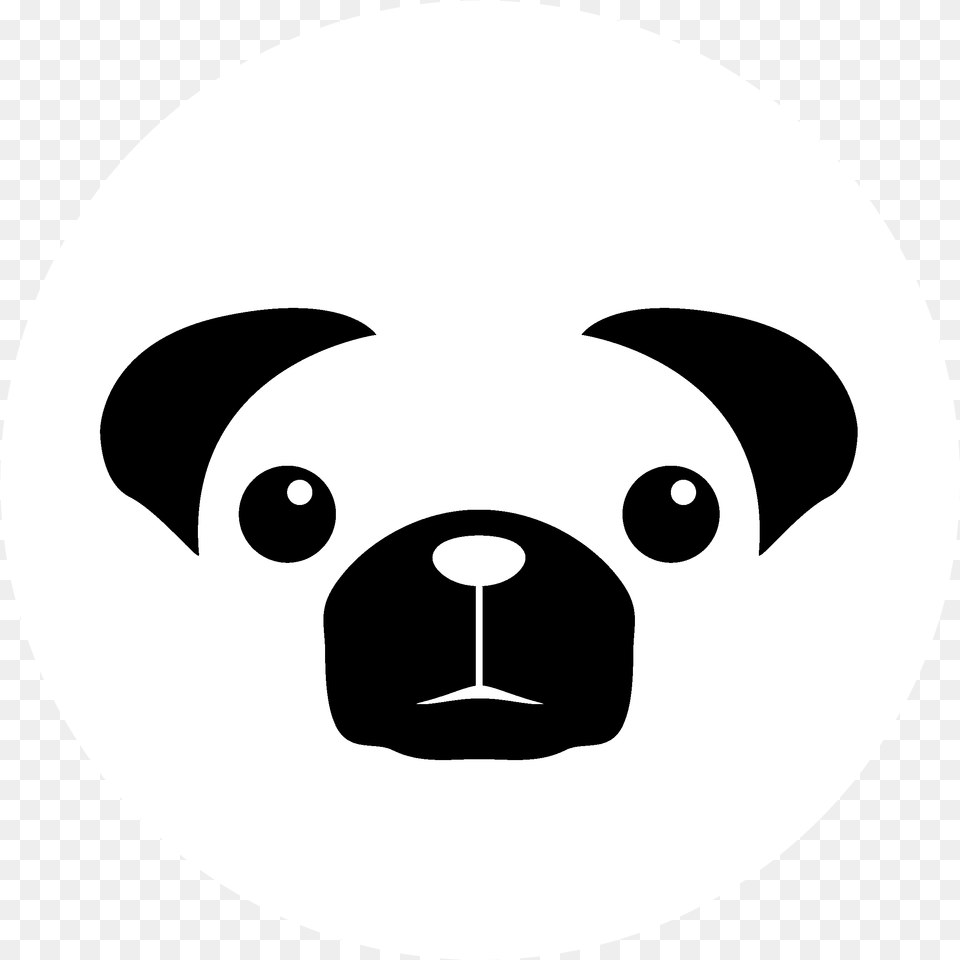 Logo Black And White Black And White Pug Cartoon, Stencil, Disk Free Transparent Png