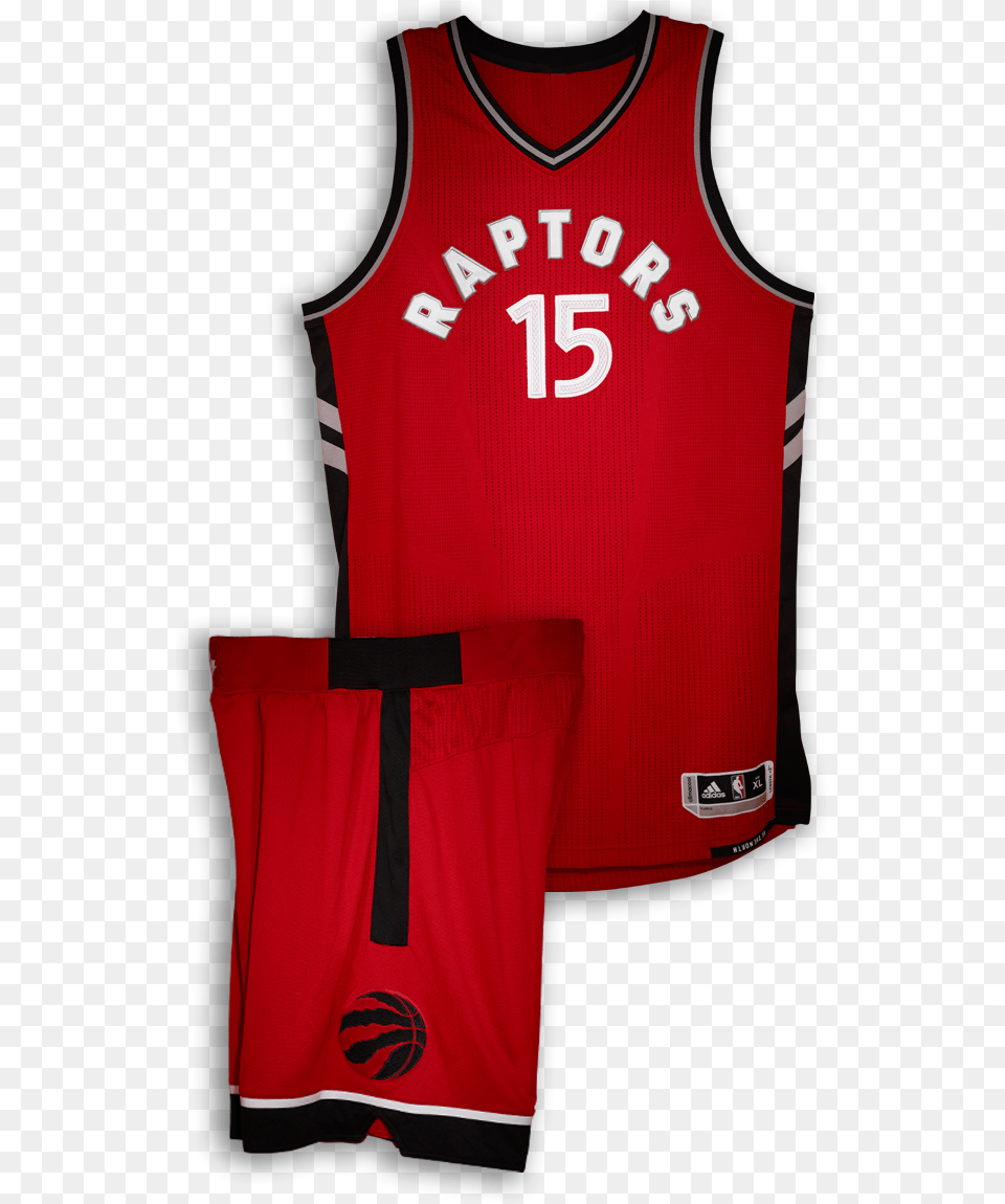 Logo Combine To Spell Out Quottoquot Or Quott Dotquot Toronto Raptors Jersey Red, Clothing, Shirt, Person, Shorts Free Png Download
