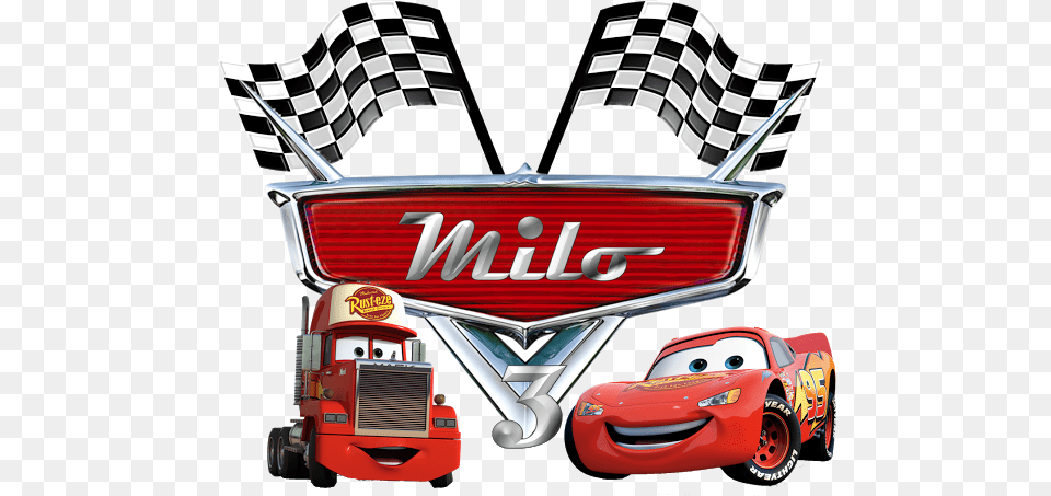 Logo De Cars 7 Image Birthday Cars Mcqueen Background, Car, Transportation, Vehicle Free Transparent Png