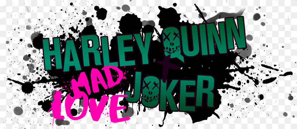 Logo De Harley Quinn Poster, Green, Light, Purple, Text Free Png Download