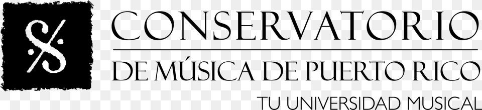 Logo Del Conservatorio De Msica De Puerto Rico Black And White, Gray Free Transparent Png