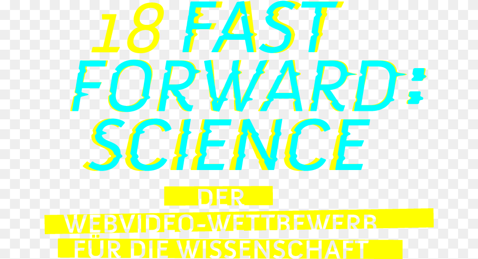 Logo Des Videowettbewerbs Fast Forward Science Graphic Design, Advertisement, Poster, Text, Person Png