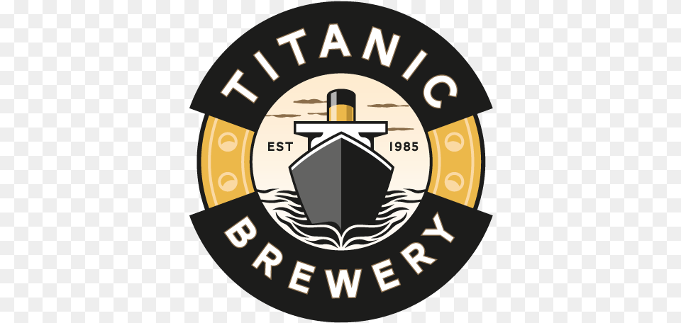 Logo Design Ad Profile Works Titanic Brewery Logo, Emblem, Symbol, Badge, Architecture Png
