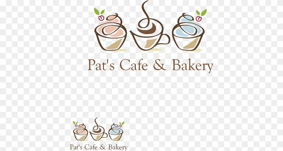 Logo Design By Dalia Sanad For Pat S Cafe Amp Bakery Cafe And Bakery Logo Design, Cream, Dessert, Food, Ice Cream Png