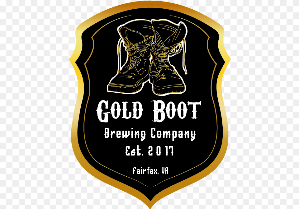 Logo Design By Potoko For Gold Boot Brewing Company Label, Clothing, Footwear, Shoe, Cowboy Boot Free Png