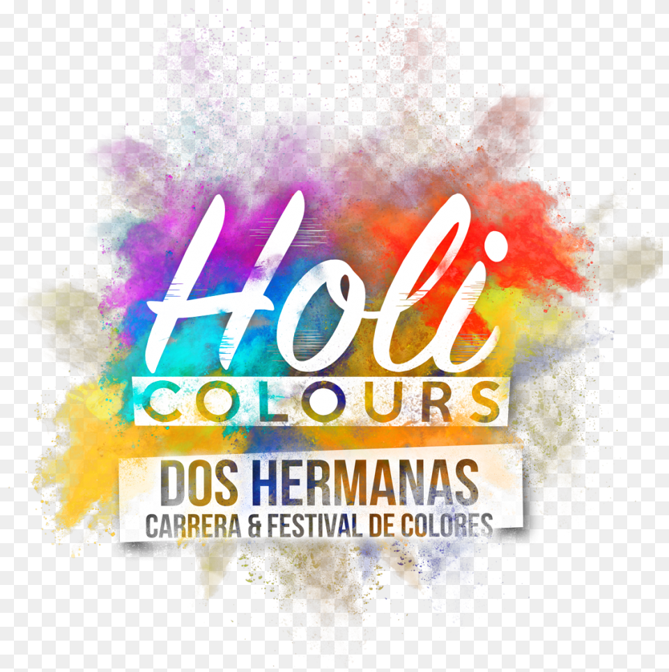 Logo Dos Hermanas Holi Carrera Y Festival Poster, Advertisement, Art, Graphics, Person Free Png Download