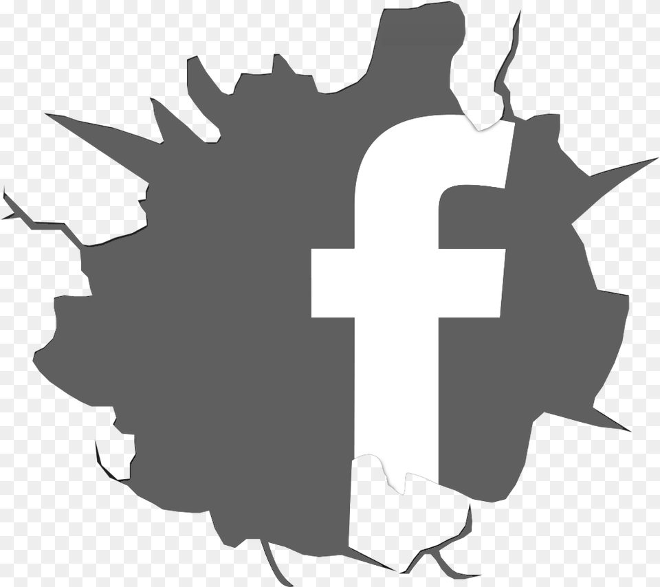 Logo Facebook Hd Clipart Facebook Cracked Logo, Stencil, Person Free Png Download