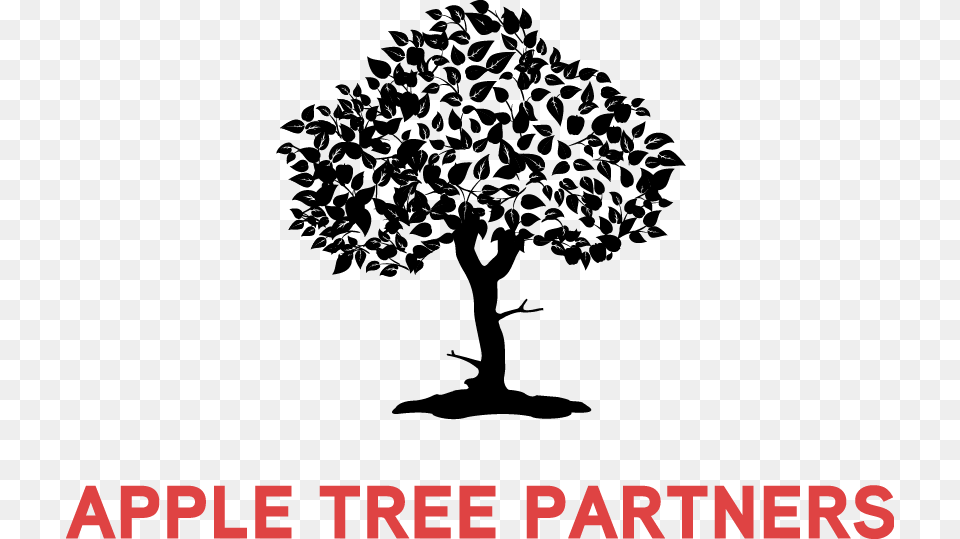 Logo For Apple Tree Partners Includes A Black Deciduous Silhouette, Plant, Stencil, Wedding, Adult Free Png