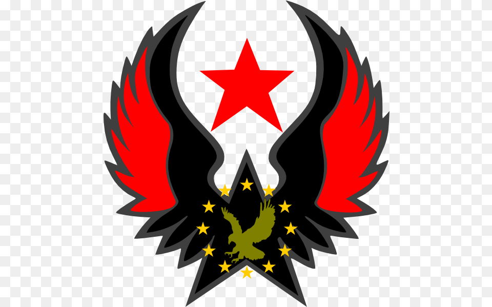 Logo For Picsart Clipart Full Size Clipart Red Star With Wings, Emblem, Symbol, Star Symbol, Dynamite Free Png