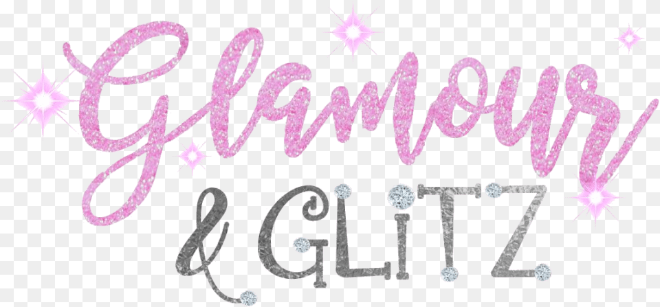 Logo Glamour And Glitz Calligraphy, Text, Purple Free Png Download