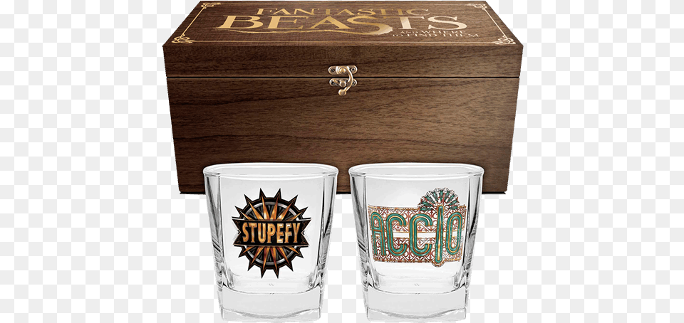 Logo Glasses In Gift Box 2 Pack Black Amp Gold Stupefy Spell Graphic Tote Bag, Glass, Cup, Alcohol, Beer Free Png