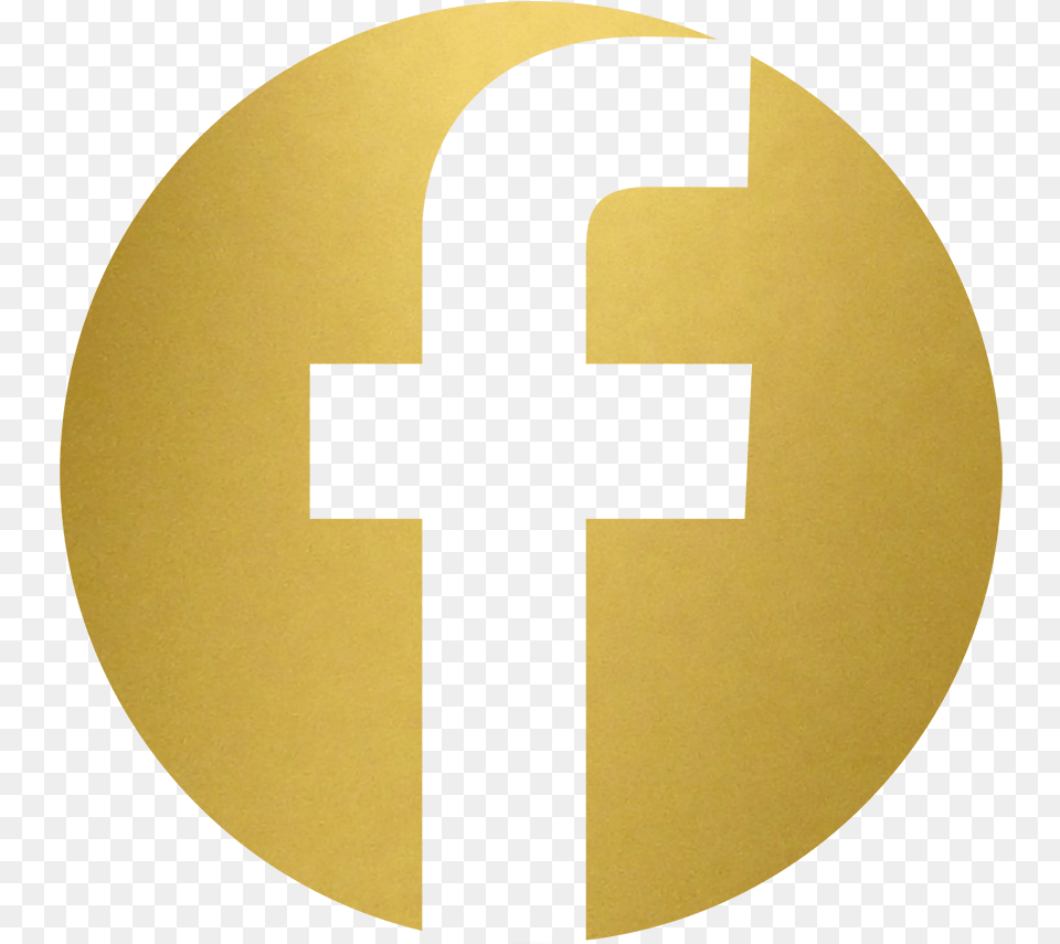 Logo Gold Facebook Inc Gold Facebook Logo Transparent, Cross, Symbol, Sign, Number Png Image