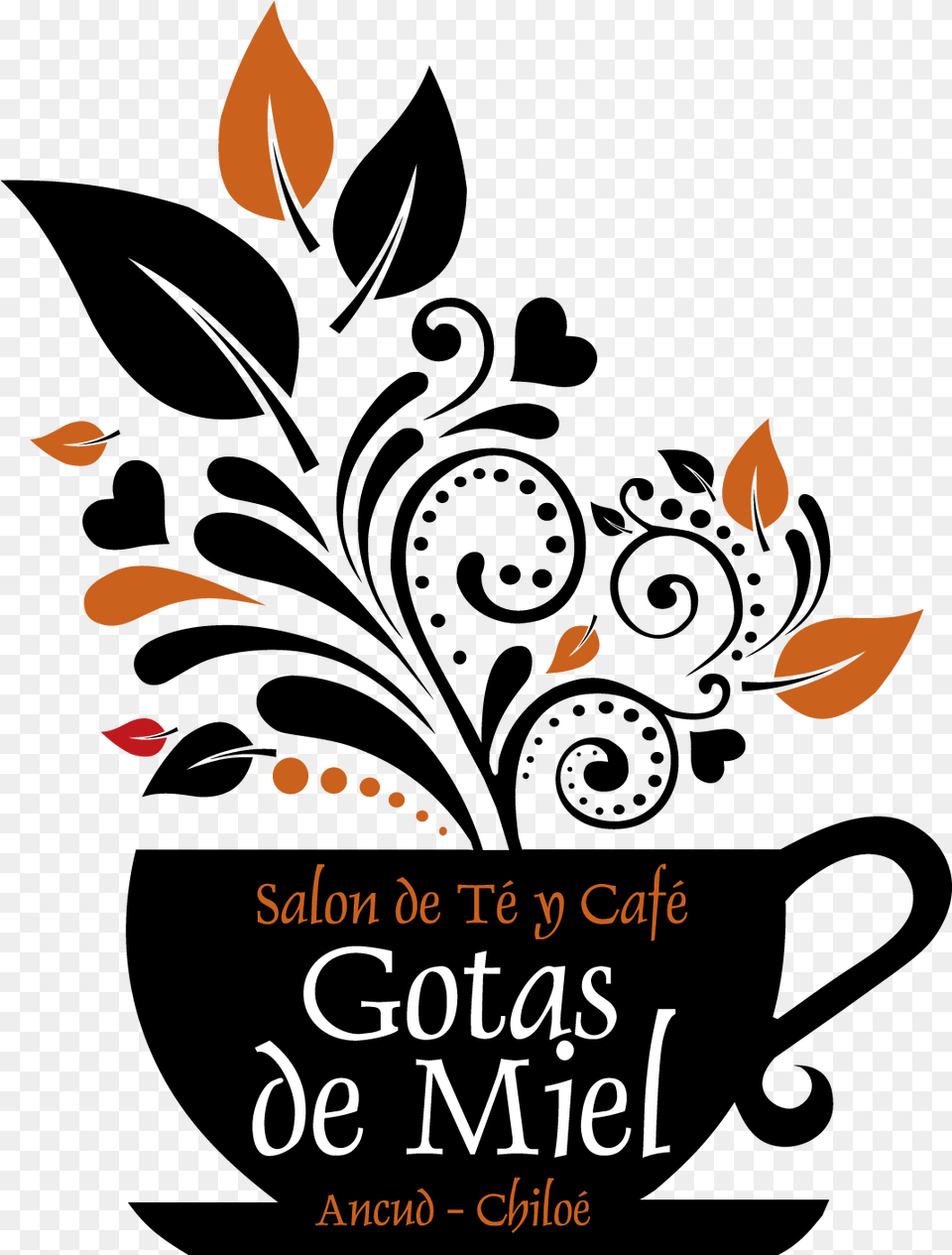 Logo Gotas De Miel Floral Logo Design For Coffee Cup, Advertisement, Poster, Book, Publication Free Transparent Png