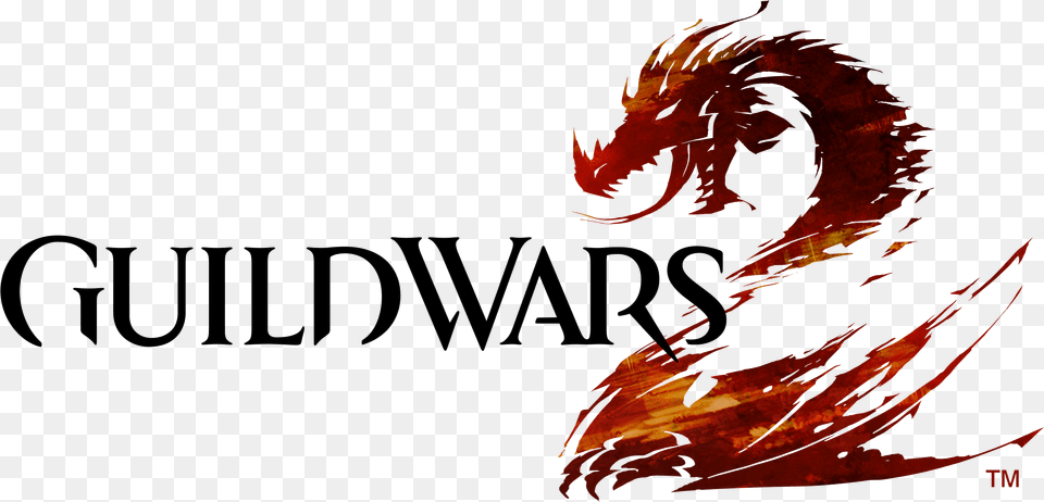 Logo Guild Wars 2 Logo, Dragon, Person Free Png Download