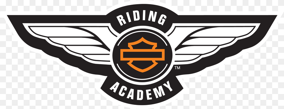 Logo Harley Backgrounds Motor Harley Davidson Riding Academy, Emblem, Symbol, Badge Free Transparent Png
