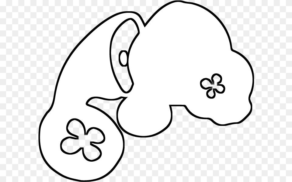 Logo In The Shape Of A Simplified Manatee With Flower Shaped, Stencil, Animal, Fish, Sea Life Png