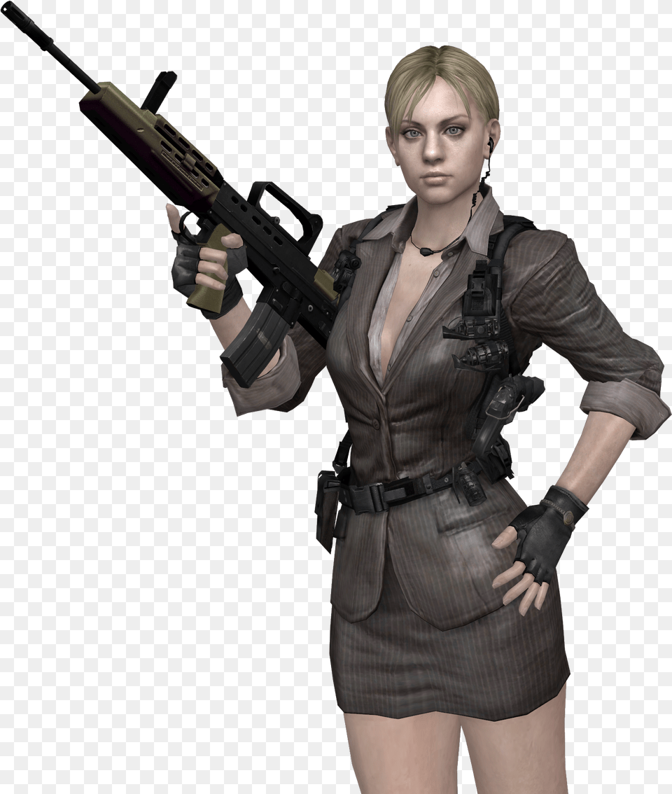 Logo Jill Valentine Resident Evil, Adult, Weapon, Rifle, Person Png Image