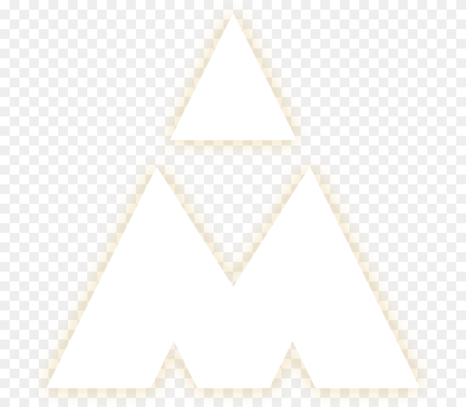 Logo M White Glow Triangle, Sign, Symbol Free Png Download