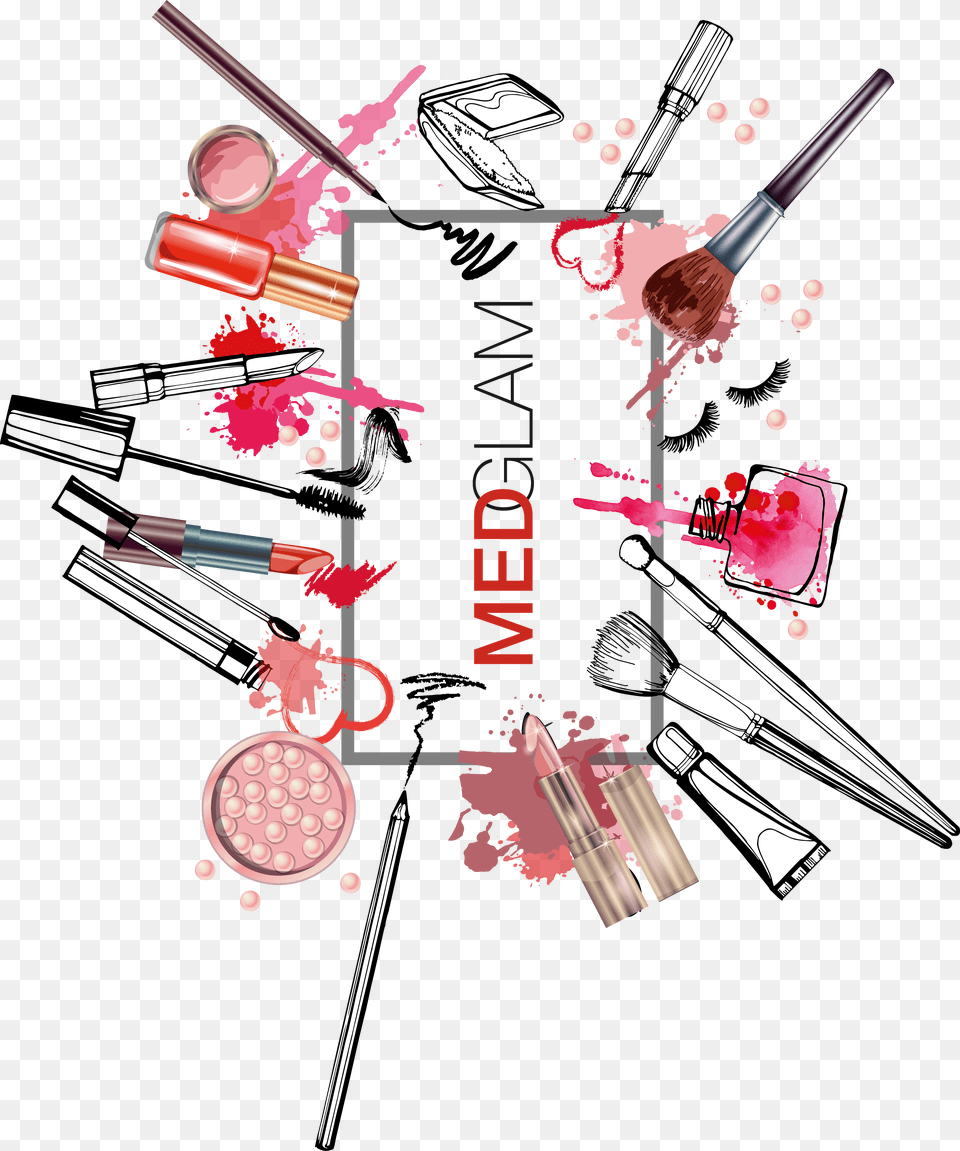 Logo Make Up, Cosmetics, Lipstick, Brush, Device Png