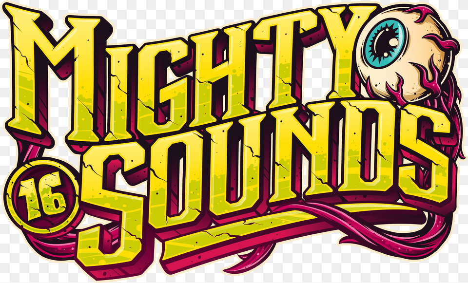 Logo Mighty Sounds, Bulldozer, Machine, Book, Publication Free Transparent Png