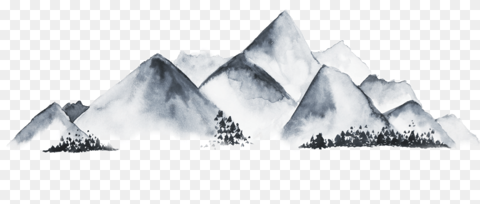 Logo Mountain Watercolor Mountain Logo, Ice, Nature, Outdoors, Mountain Range Free Png Download