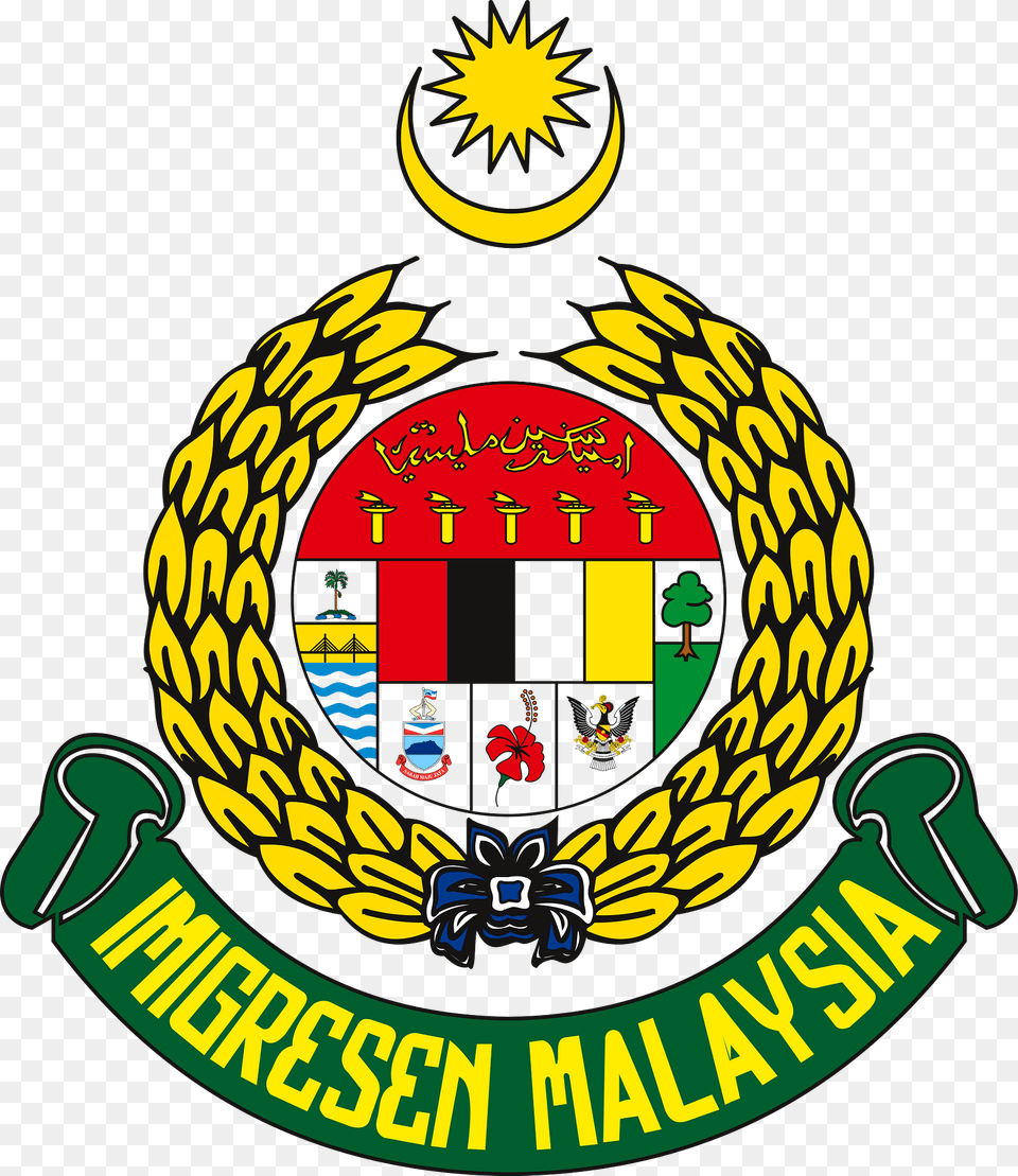 Logo Of Department Of Immigration Malaysia Clipart, Badge, Symbol, Emblem, Animal Free Png Download